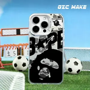 Bape hip-hop fashion pattern Phone Case For lMDColor Silver Shell For lPhone 17 16 e 15 14 13 12 11 Pro Max Plus Cover Smartphone