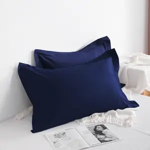 2 Cotton Sateen Pillow Shams, Luxuriously Soft and Breathable, Smooth Skin-Friendly Pillow Covers with Envelope Closure, Elegant Solid Colors for Modern Bedroom Décor