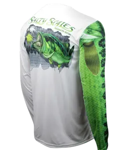 Largemouth Bass Long Sleeve Fishing Shirt for Men