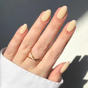 Elevate Your Style, 24pcs Short Oval Goose Glossy Pure Color Nail Tips, Perfect Design Acrylic False Nails Set, Easy to Wear, Women's Daily Use