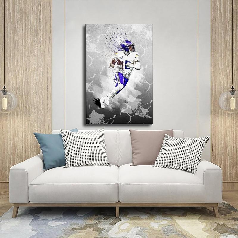 Justin Jefferson Canvas Poster Wall Art Decor Print Picture Paintings for Living Room Bedroom Decoration