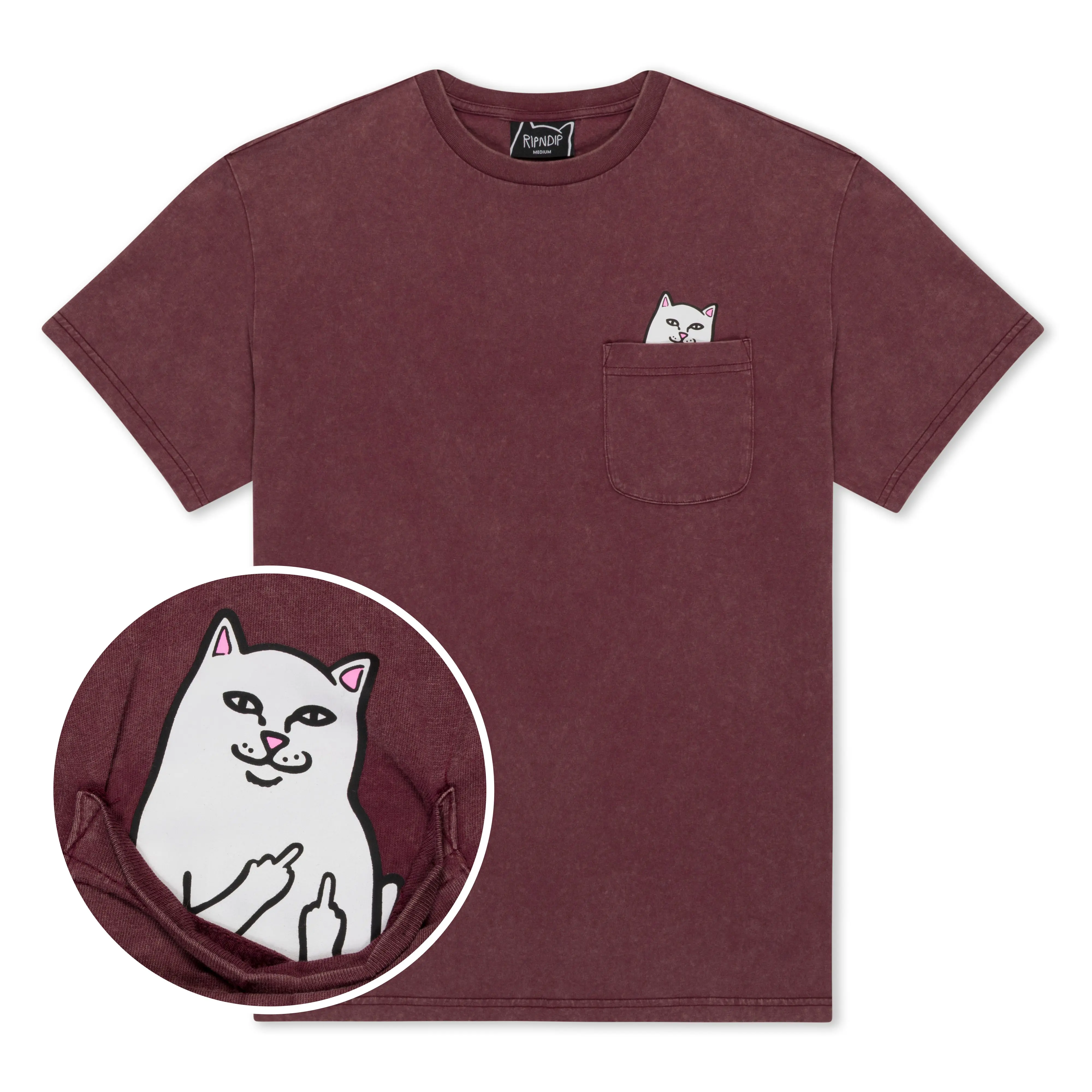 Lord Nermal Pocket Tee (Burgundy Vintage Wash) Lord Nermal Pocket Tee (Burgundy Vintage Wash)