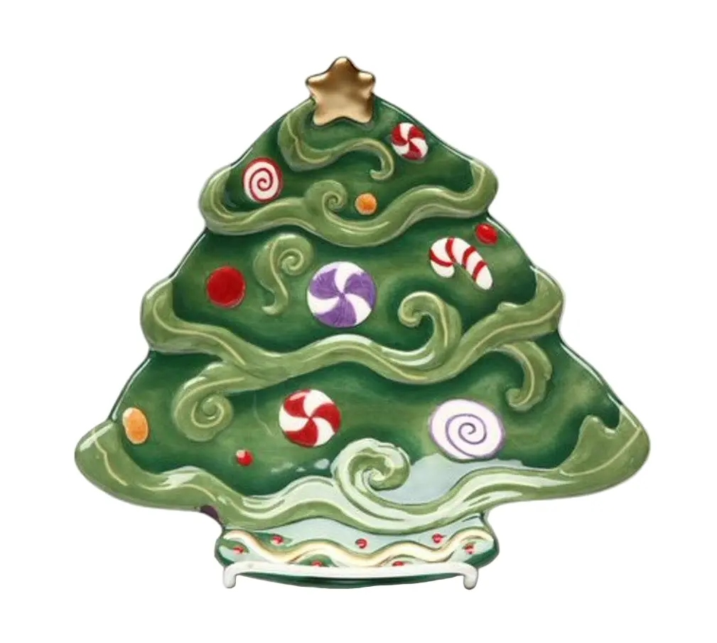 Christmas Tree Dessert Plate Set