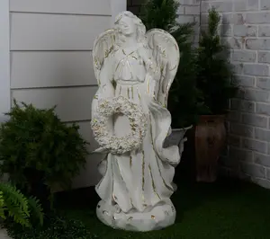 39" Indoor/Outdoor Gold Brushed Holiday Angel by Kim Gravel 39" Indoor/Outdoor Gold Brushed Holiday Angel by Kim Gravel
