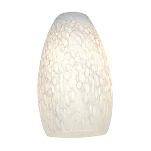 212 MAIN Contemporary Minimalist Candle Holder - 5" Diameter, Inari Silk White Stone Glass Shade, Light Home Decor Accessory