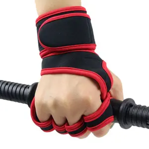 Unisex Half-Finger Gym Gloves - Wrist Support, Anti-Slip, Anti-Callus for Weightlifting/Pull-Up Training, Adjustable Strap