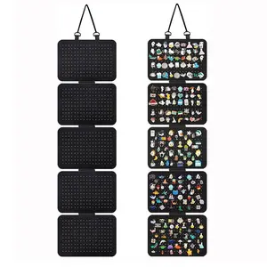 Hanging Enamel Pin Display Rack with 5 Detachable Pages, Collectible Badge Holder, Holds at Least 120 Pins, Hanging Decor (no Pins Included)