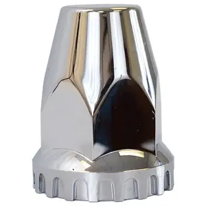 33MM X 2.75 Inch Chrome Plastic Thread-On Nut Cover For Hub Piloted Wheels