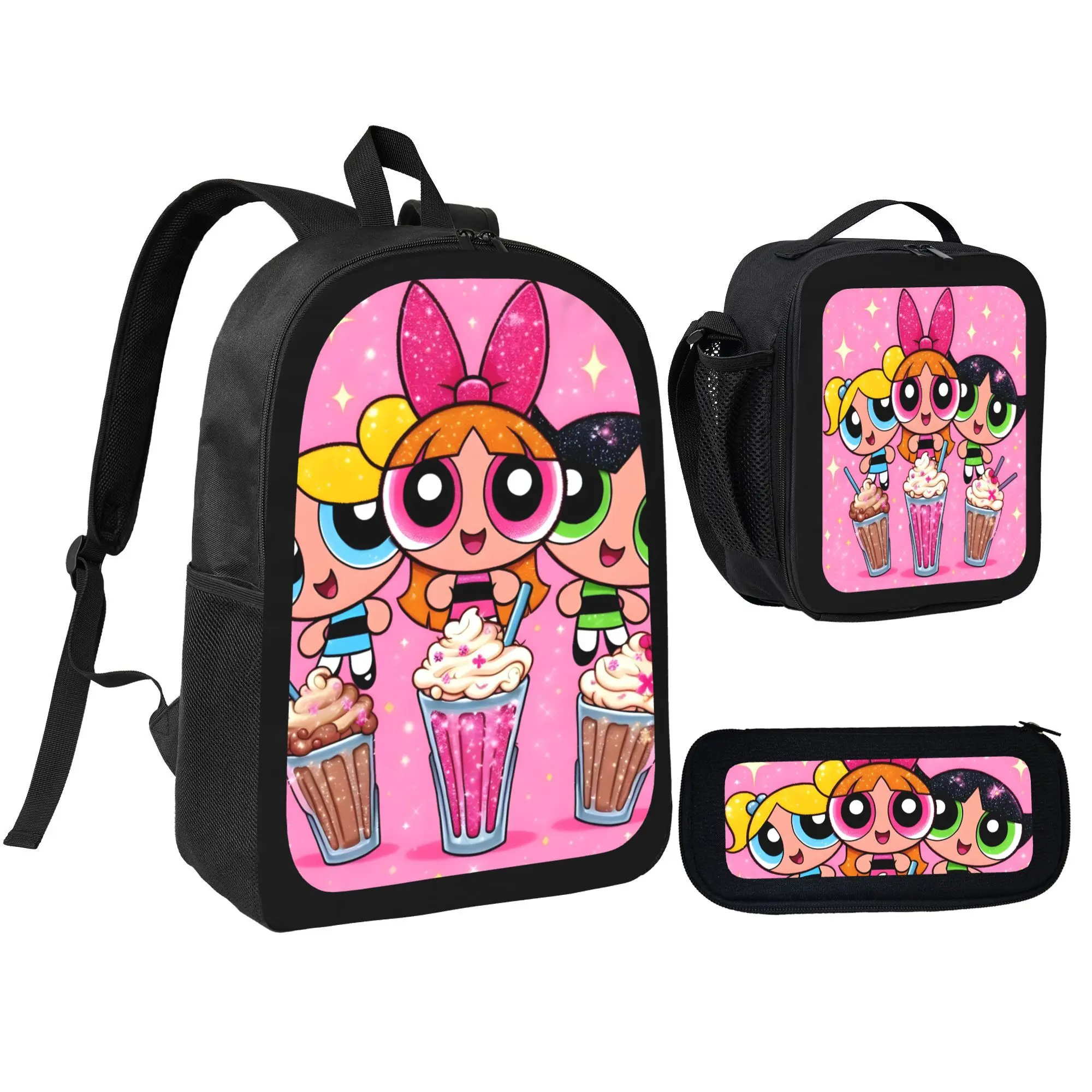 3-in-1 Backpack, lunch bag, and pencil holder Amazon.com | Goronwyfloyd 3 in 1 Shark and Flower School Bag  main image 4