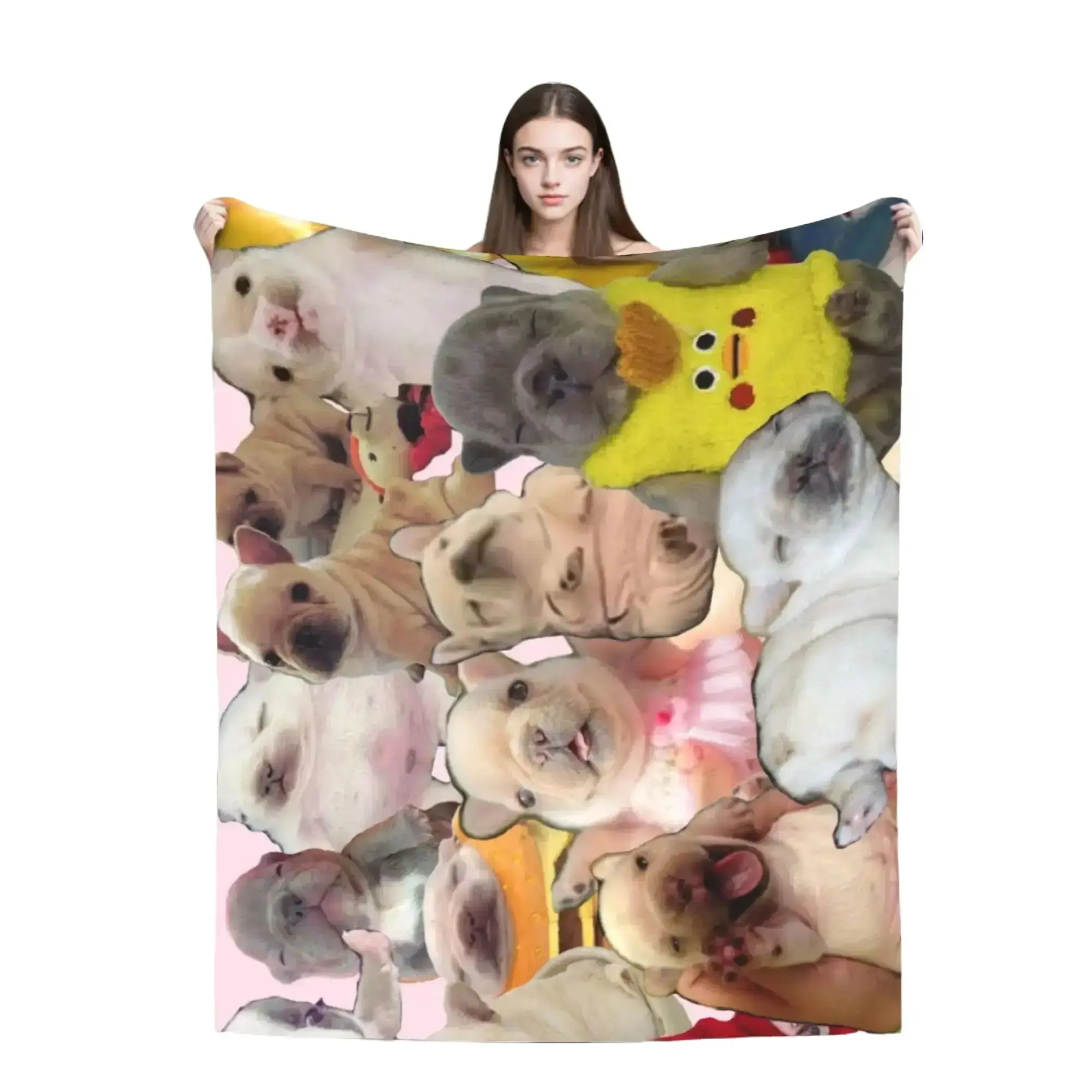 Funny Pibble Meme Flannel Blanket - Plush Textured Character Animal Throw, Soft Warm Pitbull Aesthetic Blanket for Gamer Room Decor, Dog Lover Holiday Gift, Plush Textured Throws, Character Animal Throws