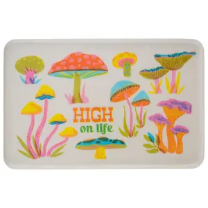 Mushroom Large Rectangle Enamel Trays