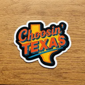 (Set of 1,2,3,5 pcs) Retro Western Girl Sticker, Choosin' Texas Sticker, Laptop or Water Bottle Decal
