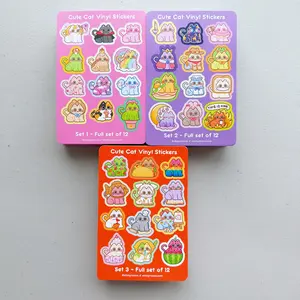 Cute Cat Heavy Duty Waterproof Matte Vinyl Sticker Sheets 4x6 Inches 12 Unique Kiss Cut Stickers Per Sheet Dishwasher Safe Fade And Scratch Resistant