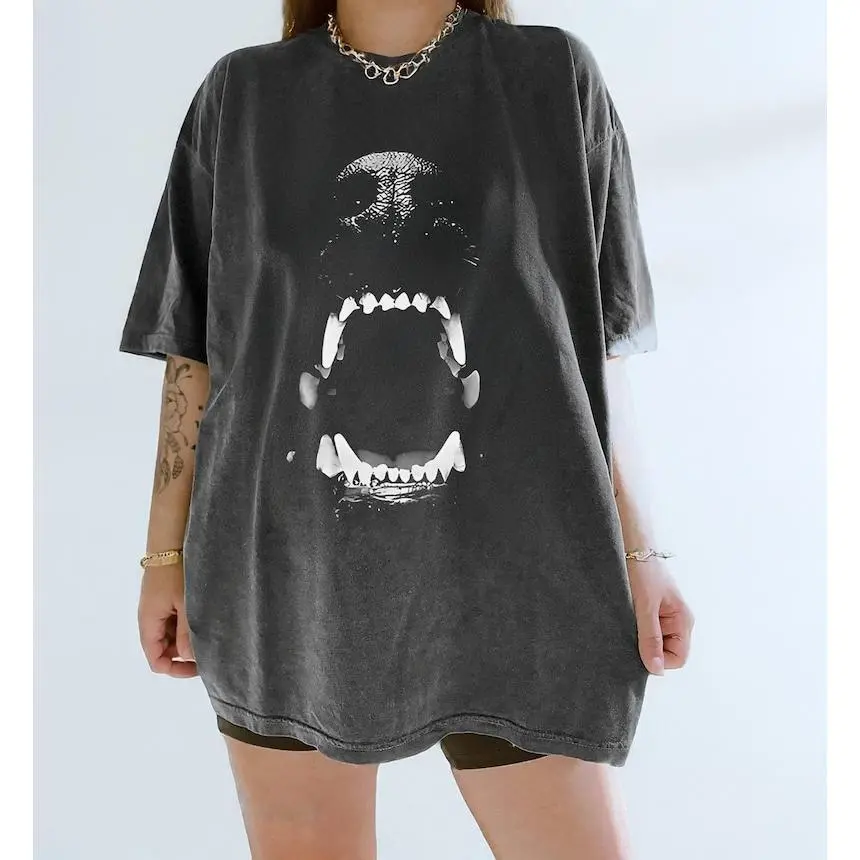 Vintage Dog Mouth T-shirt. Retro Doberman Tee. Holiday Christmas Gift. Dog Gift. Washed Oversized 90's Shirt.