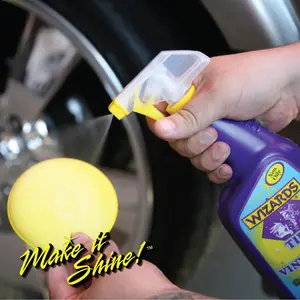 Wizards Tire and Wheel Vinyl Shine - Dressing and Protectant Spray - Professional Automotive Detailing Spray Bottle Refill - Cleans and Protects Tires, Wheels and Trim