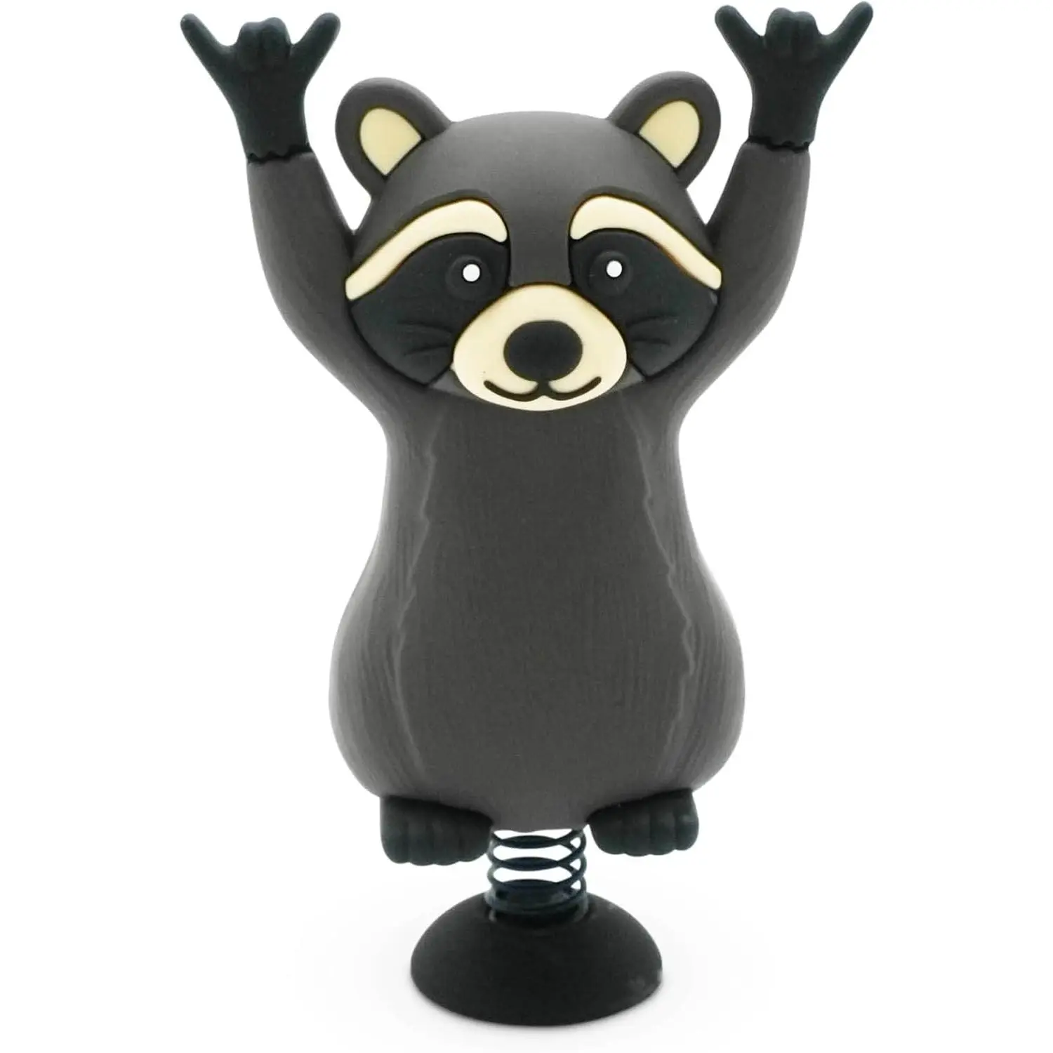 Dashboard Dancer – Funny Bobblehead Car Ornament – Hilarious Animal Figurine for Desk, Office, or Vehicle – Novelty Gag Gift for Friends, Family & Coworkers - Rock n Roll Raccoon