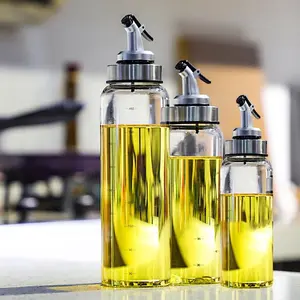 Cooking Seasoning Oil Bottle Dispenser Sauce Bottle Glass Storage Bottles for Oil Kitchen Accessories Glass Bottle For Olive Oil
