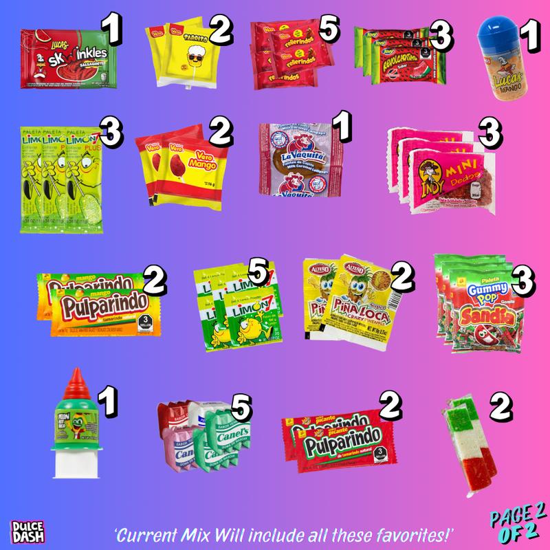 Mexican Candy Mix 100 pcs - Dulces Mexicanos Surtidos, Mexican Snacks, Mexican Candies, Sweet, Sour and Spicy Candy Assortment by DULCE DASH