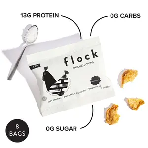 Original Flock Chicken Skin Chips 8-Pack Snack Crispy