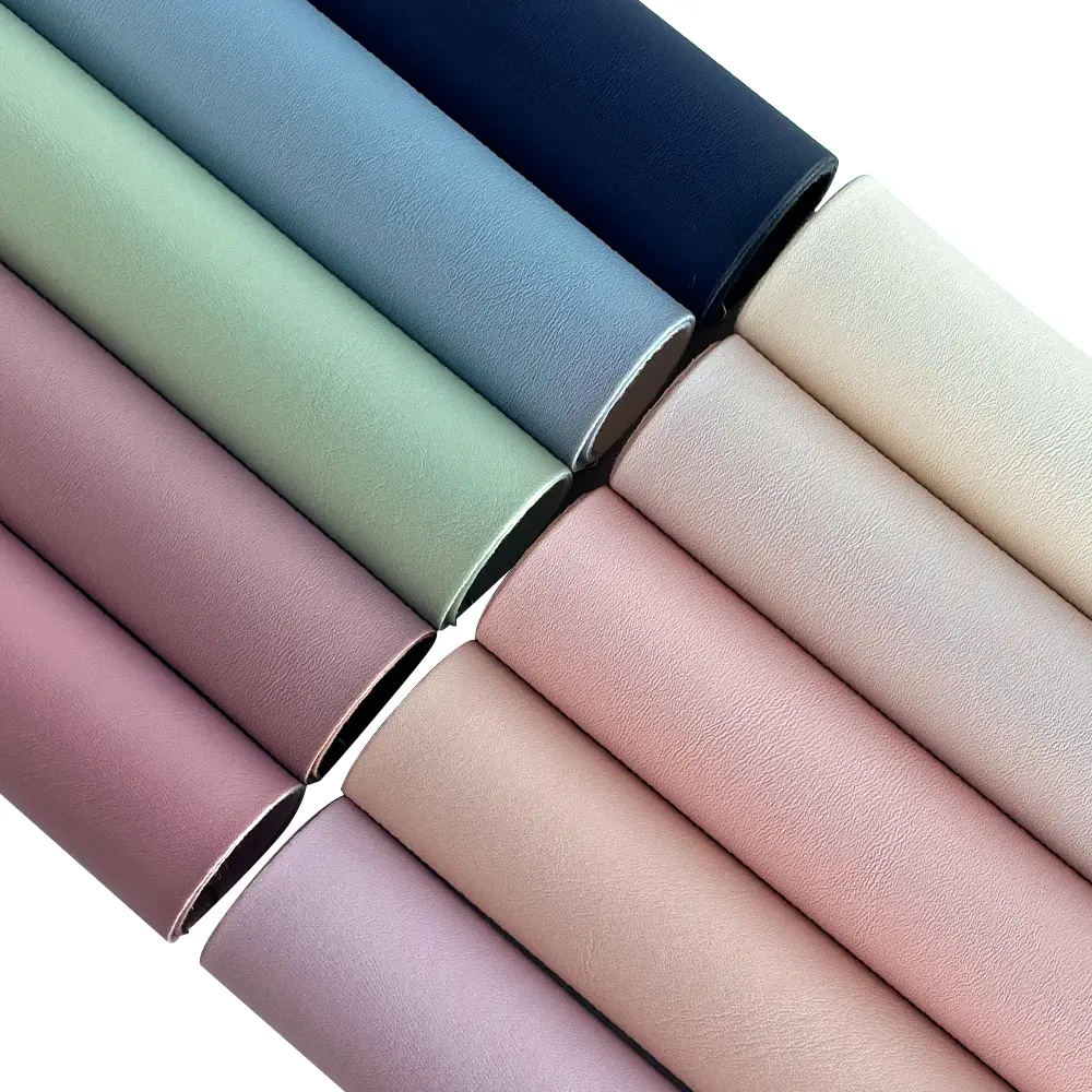 10-Sheet 8x12 in Solid Color PU Faux Leather Fabric, Assorted Tones, Smooth Finish, Easy Cutting Synthetic Material for DIY Handcrafts, Hair Bows, In-Stock at US Warehouse