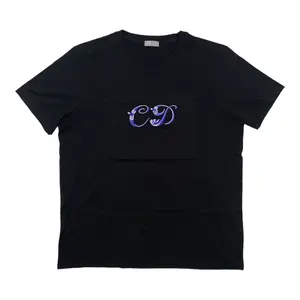 Menswear Casual Top, Dior x Kenny Scharf Logo Round Neck Short-Sleeve T-Shirt, Black Multi