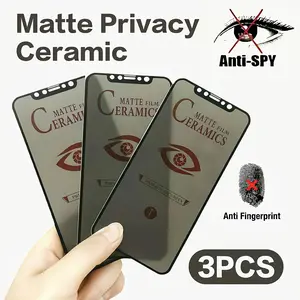 3-Piece Matte Privacy Ceramic Screen Protector Film Accessories, Compatible with Samsung Galaxy S Series, Full Coverage, Anti-Scratch, Fingerprint Resistant