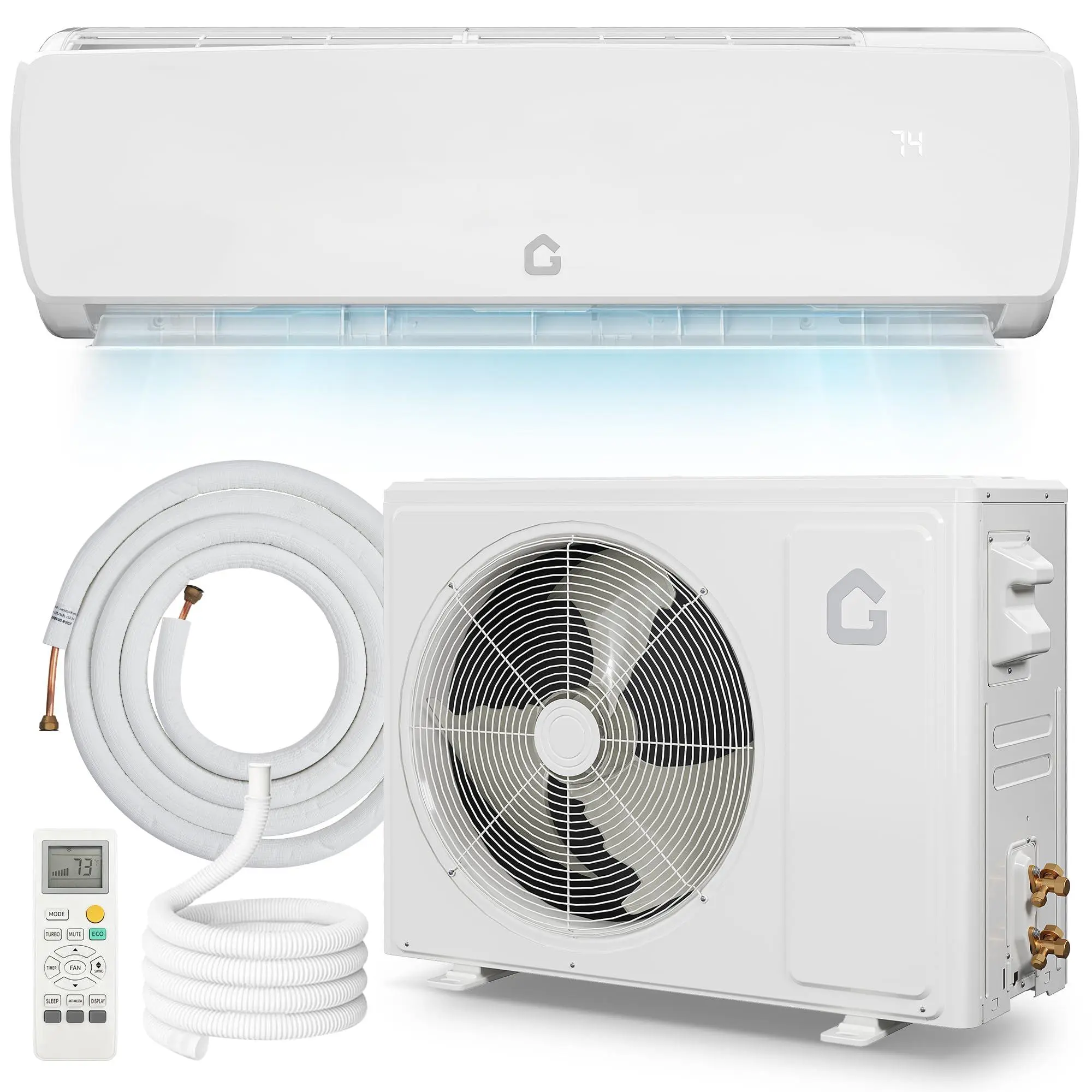 12000 BTU 115V Ductless Mini Split AC Heat Pump for Apartment/Room, 19 SEER 42dB Ultra-Quiet Inverter System, 3-in-1 Cooling Heating Dehumidifier, 10ft Line Set Ready to Use (Plug and Play)