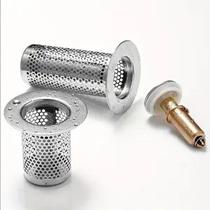 1pc Universal Stainless Steel Bathroom Sink Plug, Anti-odor Floor Drain Plug, Sink Drain Strainer, Multi-functional Water Plug, Home Essentials, Bathroom Accessories