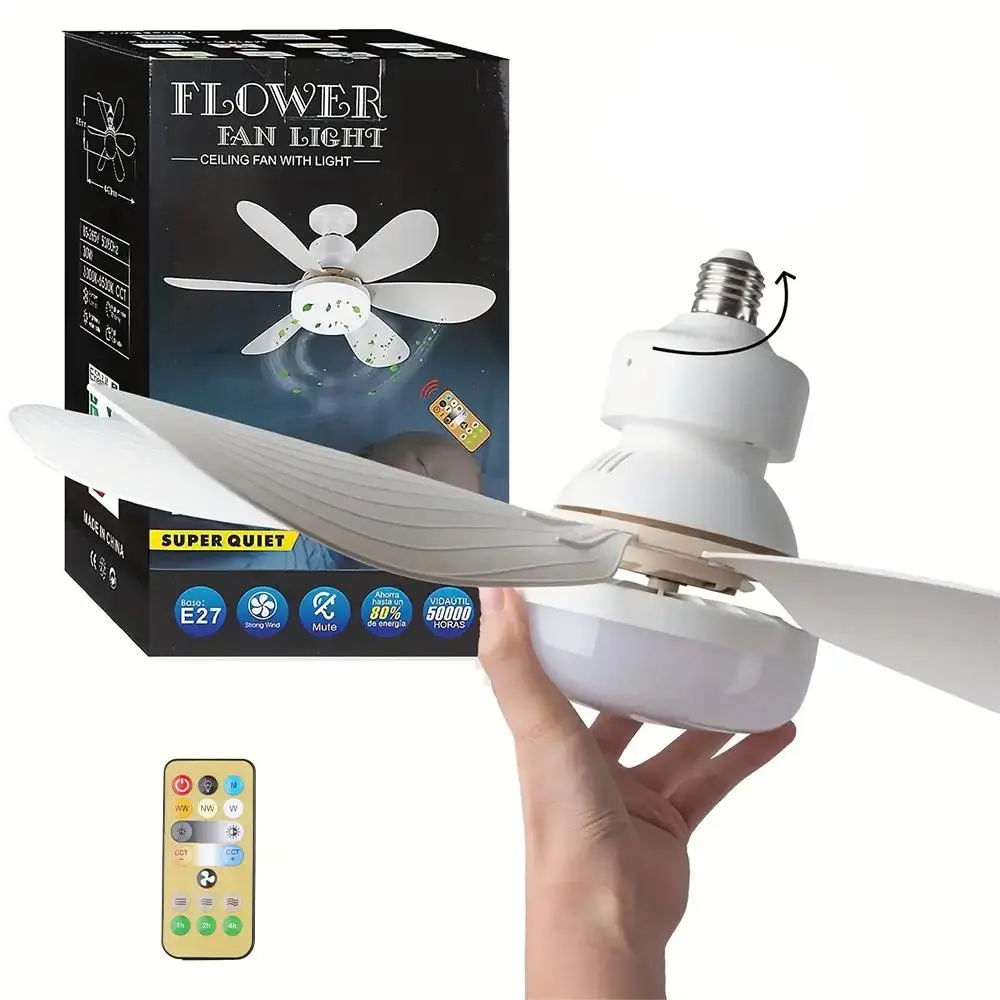40W Flower Fan Light, Remote Control Ceiling Fan Light, Modern LED Ceiling Fan Light for Farmhouse, Patio, Bedroom, Living Room, Led Lighting Fan, Indoor Lighting