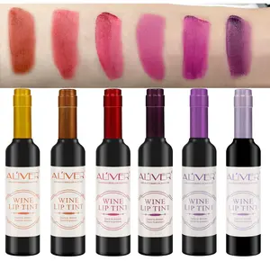 Aliver Third Generation Wine Lip Gloss Set, Korean Style Liquid Lipstick, Moisturizing Lip Balm, Makeup Cosmetics, 6 Pieces