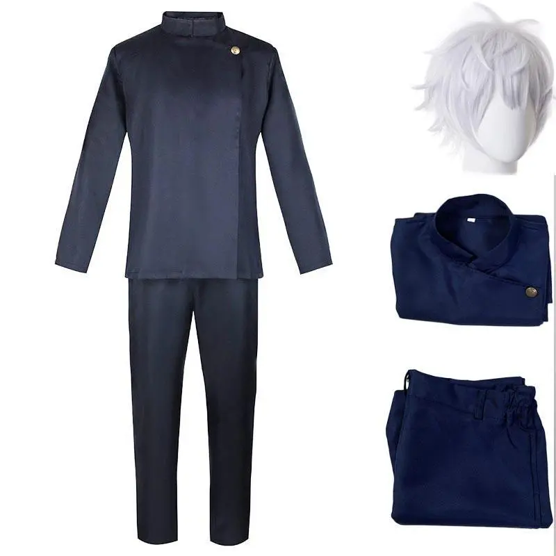 Gojo Satoru Cosplay High School Uniform Suit - Menswear Polyester Clothes (Pants Included, Costume Only No Wig) for Adult Men Halloween Events