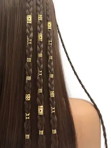 50pcs Elegant Hollow Out Sun Pattern Hair Rings, Different Patterns for Women & Girls, DIY Hair Accessories, Loc Hair Jewelry for Braids, Hollow Out Design