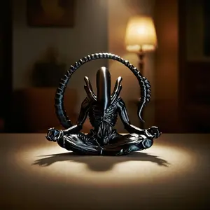 Meditation Alien Statue, Creative Design Unique Decoration, Perfect Gift Collection Item, Contemporary Art, Abstract Sculpture, Durable Collectible