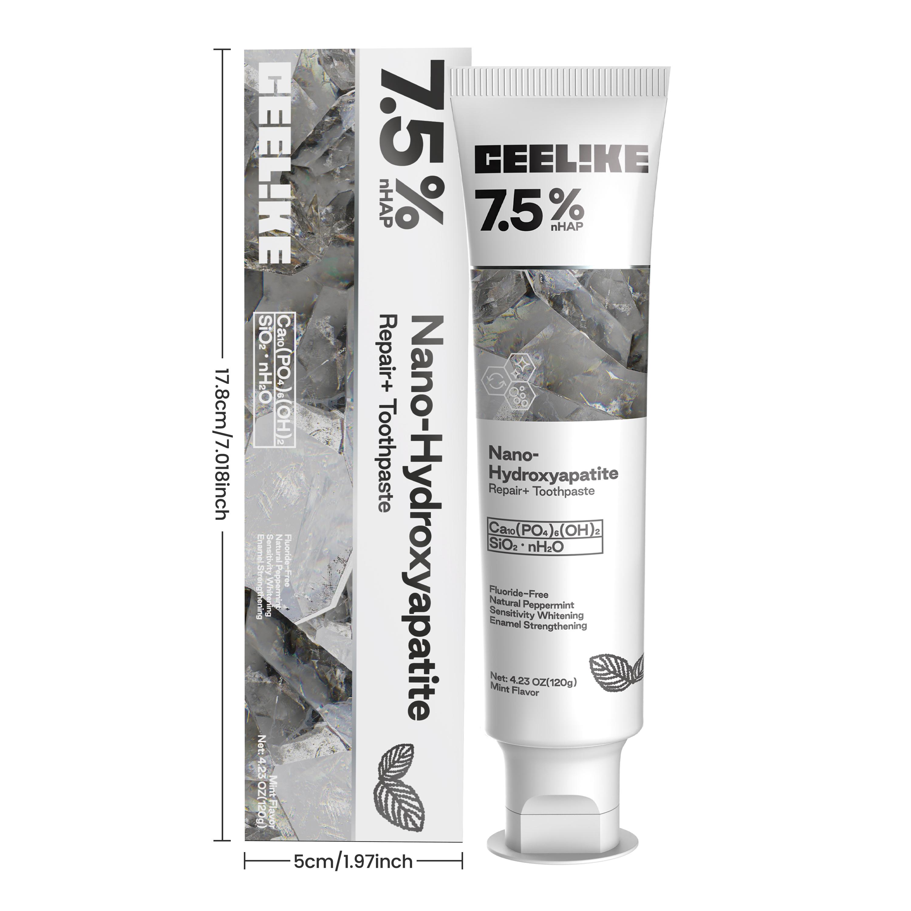 【MSDRWIKEY】New 7-Pro Intensive Toothpaste + CEELIKE 7.5% Nano-Hydroxyapatite Toothpaste - 2-Tube Oral Care Set