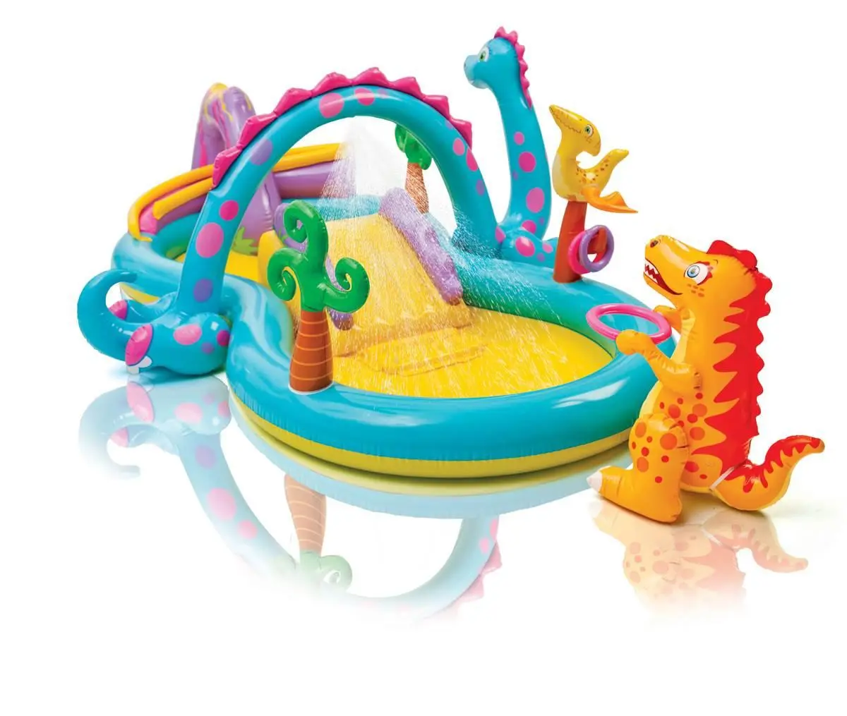 Intex 11ft x 7.5ft x 44in Dinoland Play Center Kiddie Inflatable Swimming Pool Intex 11ft x 7.5ft x 44in Dinoland Play Center Kiddie Inflatable Swimming Pool