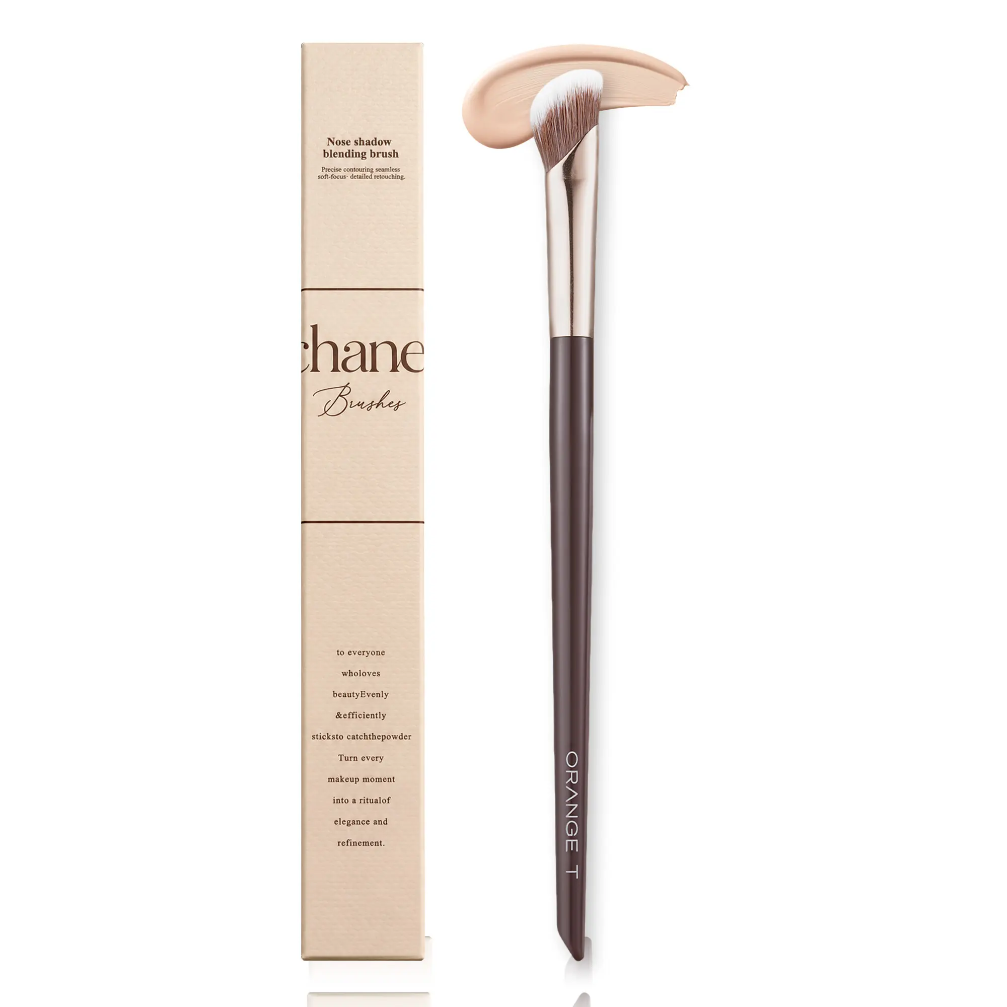 ECHANEW Precision Angled Nose Shadow Blending Brush - Synthetic Bristles Contour Tool for Seamless Soft-Focus, Detailed Retouching, Lightweight Durable Plastic Handle