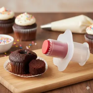 Reusable Baking Mold Set Multi-Size Cupcake Muffin Corer Tool Rustproof for Home Commercial DIY Dessert Decorating Cream Filling Icing Essential Baking Accessories