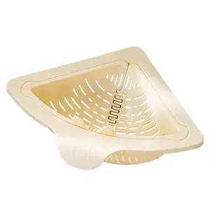 Triangular Draining Basket for Sink Magnetic Corner Sink Strainer with Twist-Open Bottom Kitchen Filter Rack Sink Corner Rack NONE