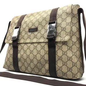 Pre-owned GUCCI Canvas Messenger Bags Authentic GG Supreme Web Sherry Messenger Bag Monogram Flap Tote