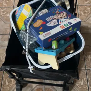 Outdoor camping vehicle, Foldable handcart, Convenient to carry, Large capacity garden beach buggy with all terrain wheels, Heavy-duty grocery cart for shopping, Sports, and camping