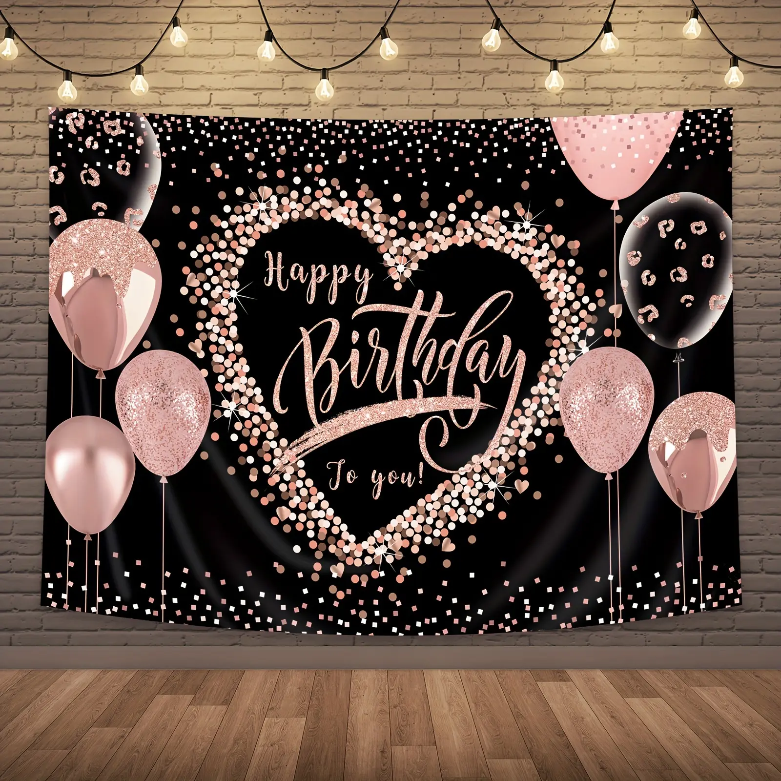 1pc Neon Happy Birthday Backdrop Banner - 7Wx5H Ft (84x60 Inch) Polyester Printed Photo Prop, Colorful Fluorescent Balloon Decor, Rope-Included Party Decoration for Birthday, Baby Shower Events (No 2D-3D Elements)