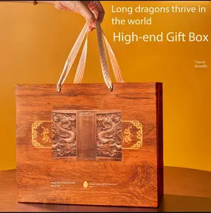 Dragon Element Chinese Tea Gift Box - Four-layer Tea Gift Set with Denianeh Xiaoohong Jinjumei, Xinhui Xiaoqing, Sweet Potato Tea