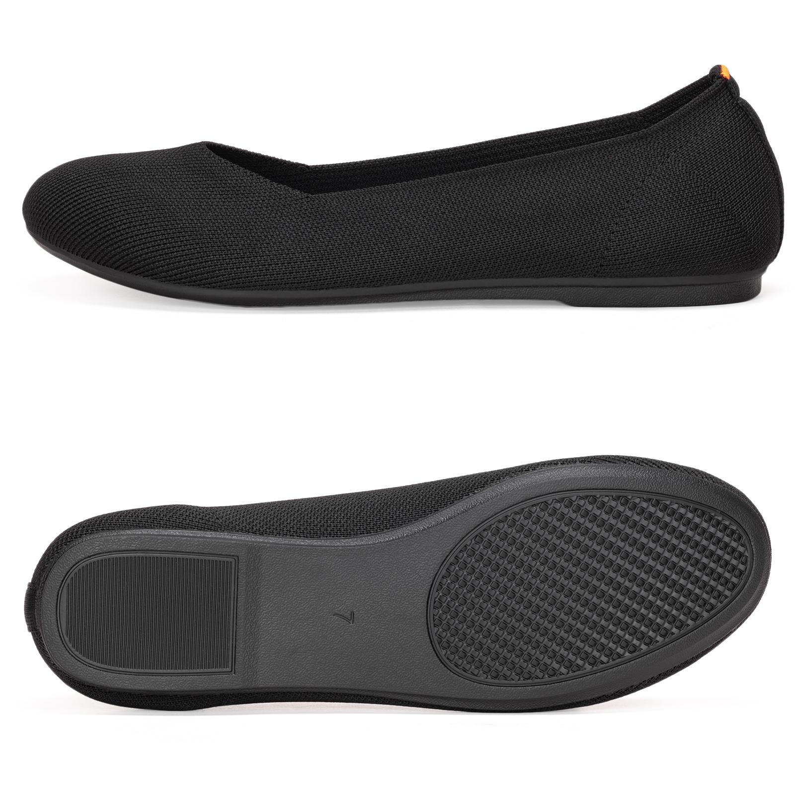 Flatgios Women's Ballet Flats Knitted Round Toe Flat Women's Walking Shoes Comfortable Casual Shoes Black-9 Flatgios Women's Ballet Flats Knitted Round Toe Flat Women's Walking Shoes Comfortable Casual Shoes Black-9