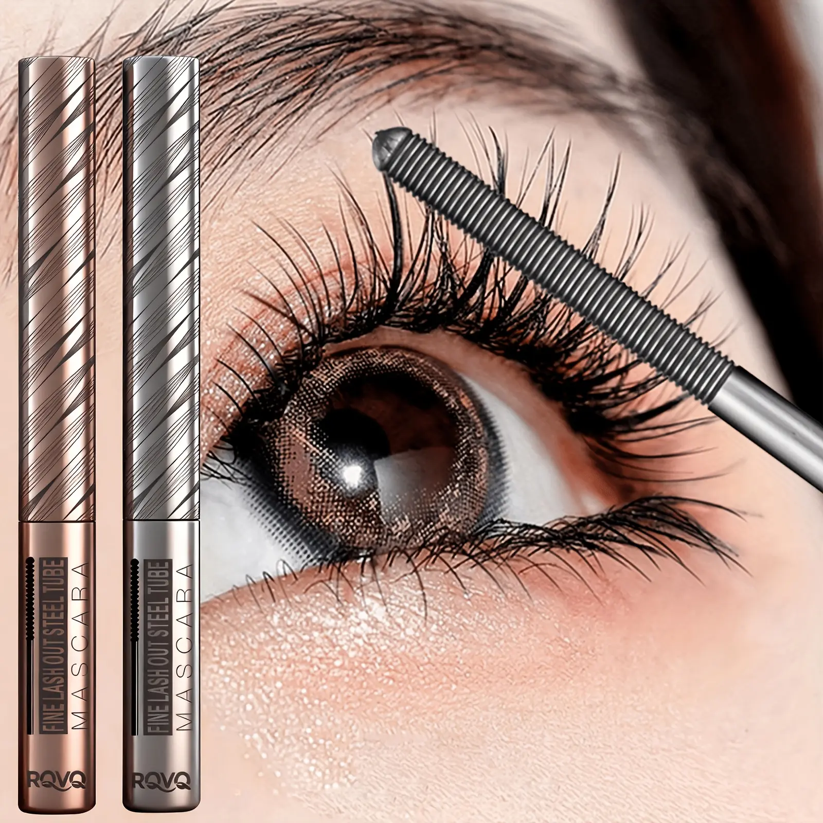 5G Metal Waterproof Mascara, Washable, Black And Brown Metal Head, 5D Curling Effect, Length And Volume Formula, Makes Lashes Smudge-Proof And Clump-Free, Long-Lasting Effect