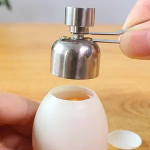 2.5cm Small Size Stainless Steel Egg Cracker Tool Egg Top Shell Cutter for Soft Hard Boiled Egg (M)