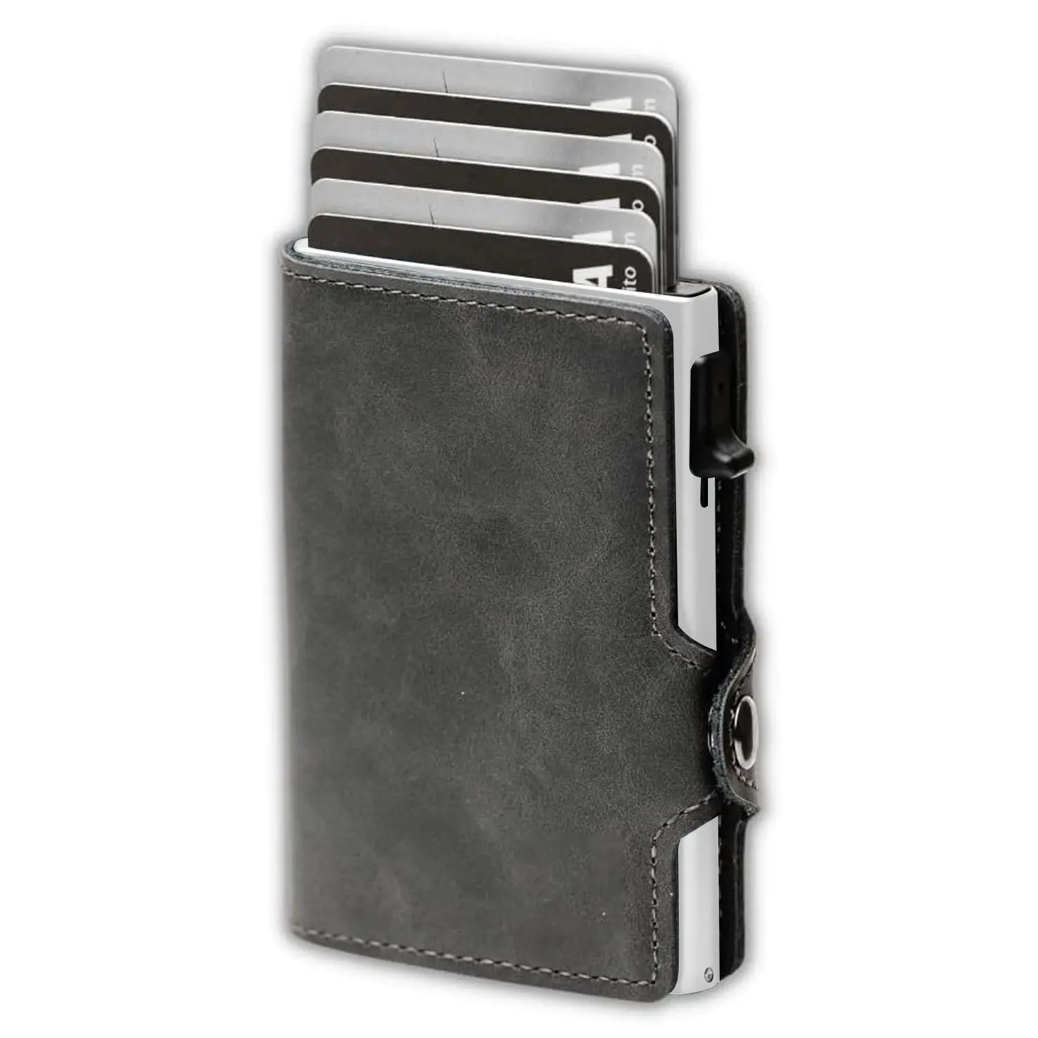 BIGWIG Men's Trifold RFID Protection Wallet - Casual Everyday Carry Plain Vegan Leather & Aluminium Card Holder with 8-12 Card Hold, Bill Slot, Money Clip, Ejection Button, Waterproof Brown, Slim, Lightweight, Multi-Compartment