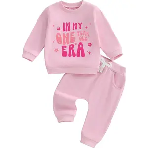 Baby Girl First Birthday Outfit In My One Year Old Era Sweatshirt Fall Long Sleeve 1st Birthday Shirt Pants Set