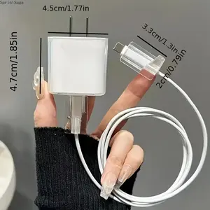 Blue‑White Star TPU Charger Protective Case with Starfish Pendant, 20W Fast Charging Head Cover Compatible with Apple iPhone 13/14/15/16 & iPad, Durable Anti‑Break Cable Protector, Cute Ocean‑Style Decorative Charging Accessory, Shock‑Resistant Sleeve for