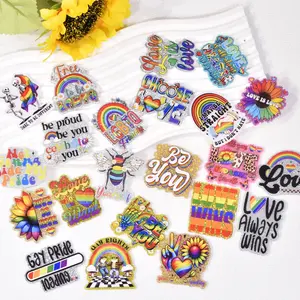 Mix 30pcs Cute Proud Rainbow Flatback Charms Made of Glitter Resin And Acrylic, Suitable for Projects, Badge Reels, And Hair Additions Holiday Gifts, And Reward Presents