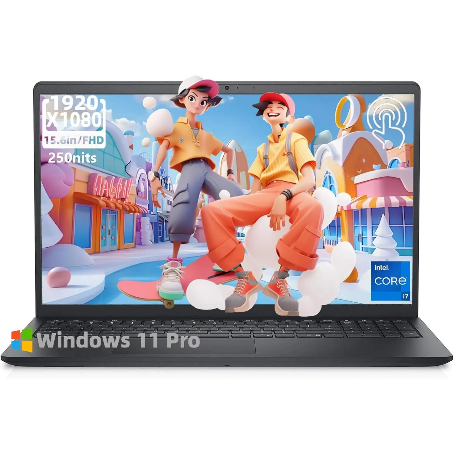 Dell 15.6" FHD IPS Touchscreen Laptop, 13th Gen Intel 10-Core i7 Processor, 16GB RAM, 1TB SSD, Windows 11 Pro, Wi-Fi 6, USB-C, HDMI, Business and Student PC for Efficient Productivity, Black